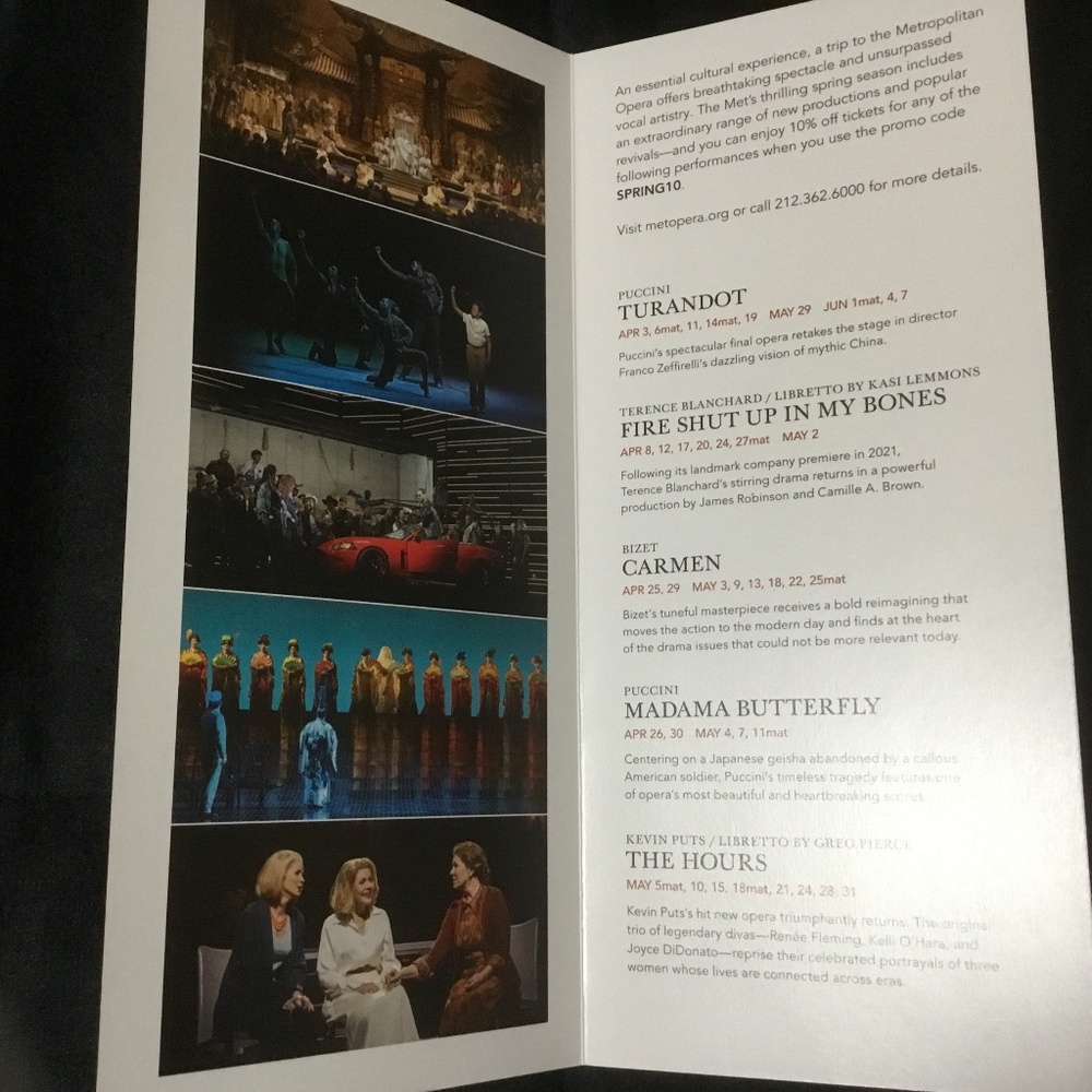 Flyer for The Metropolitan Opera Spring 2024 - Picture 2 of 3